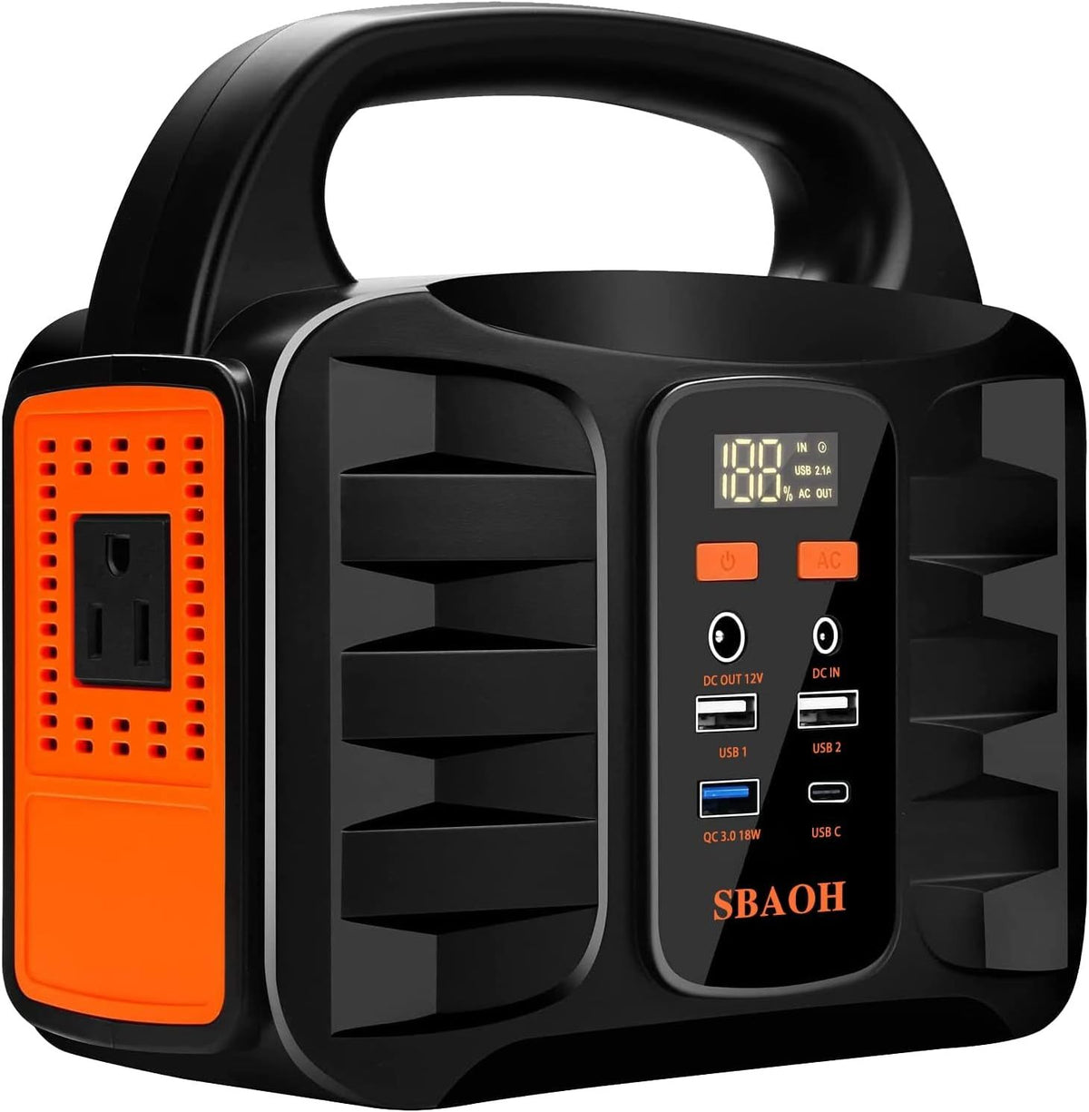 155Wh 42000mAh Portable Power Station – USB-C PD 30W, AC 150W Output, LED Flashlight, Solar Rechargeable for Camping, Travel, and Emergency Use