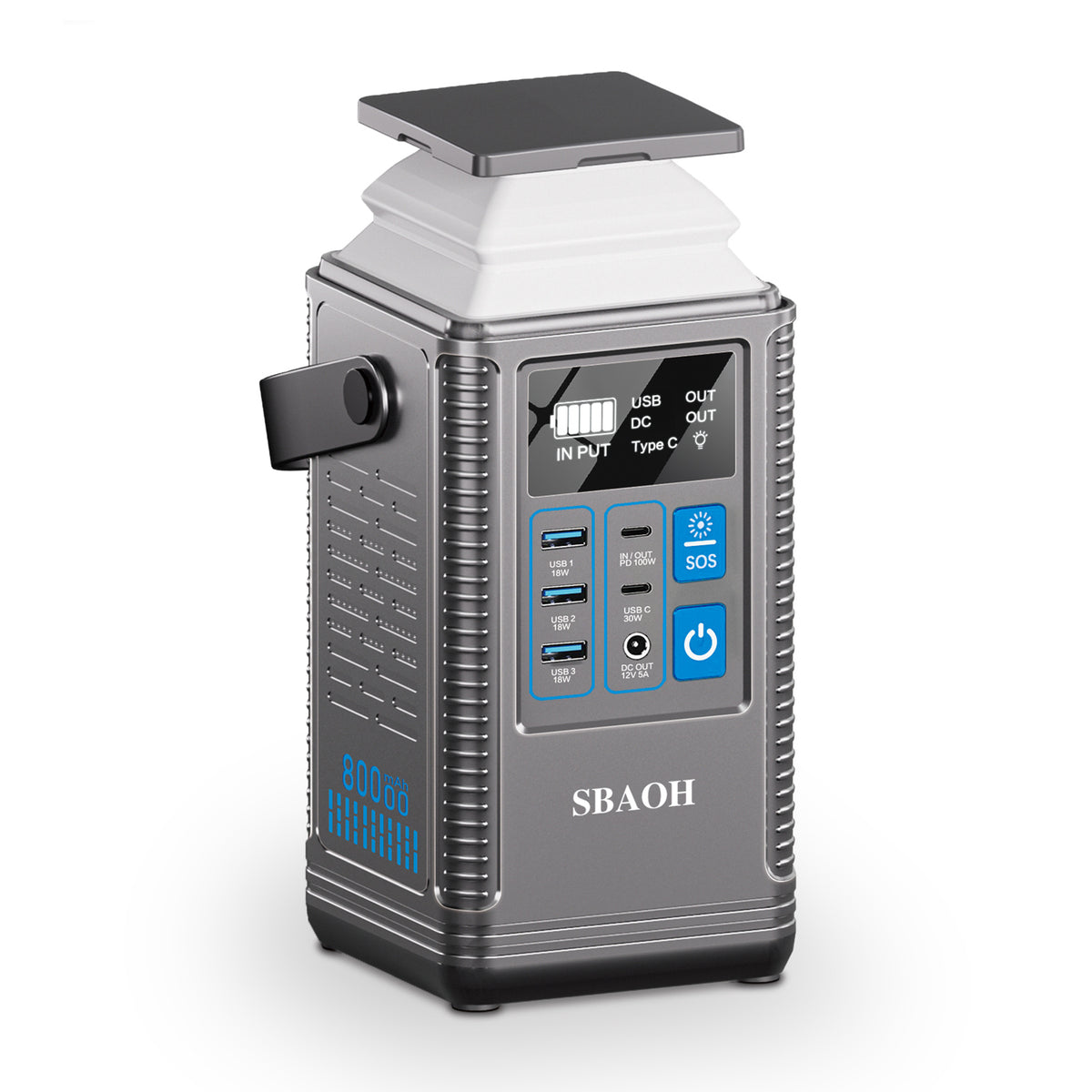 80000mah 296Wh Portable Power Station | PD 100W USB-C Fast Charge | Solar & Backup Ready