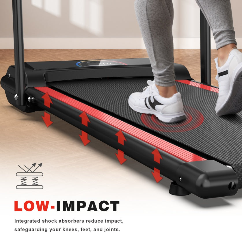 Treadmill Q22-2A 2-in-1 Compact Treadmill with Remote – 2.25HP, 12 Programs, LED Display, 265LBS Capacity, Walking & Running Modes