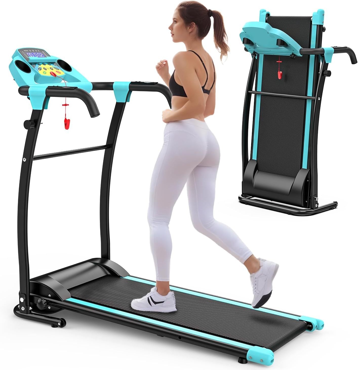 FLIMDER 2-in-1 Foldable Walking Pad with Handlebar – 2.5HP Under-Desk Treadmill for Home & Office