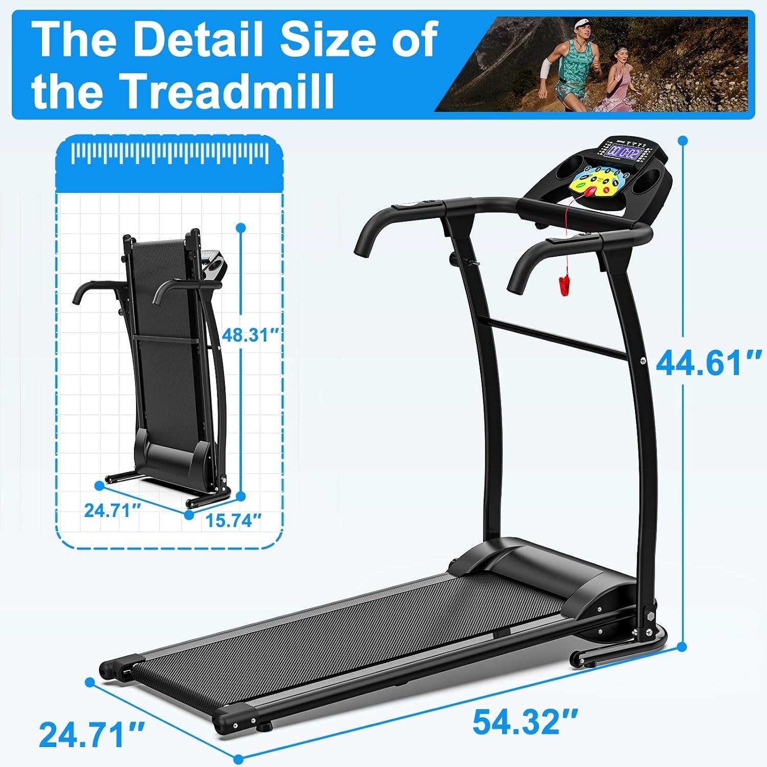 FLIMDER 2-in-1 Foldable Walking Pad with Handlebar – 2.5HP Under-Desk Treadmill for Home & Office