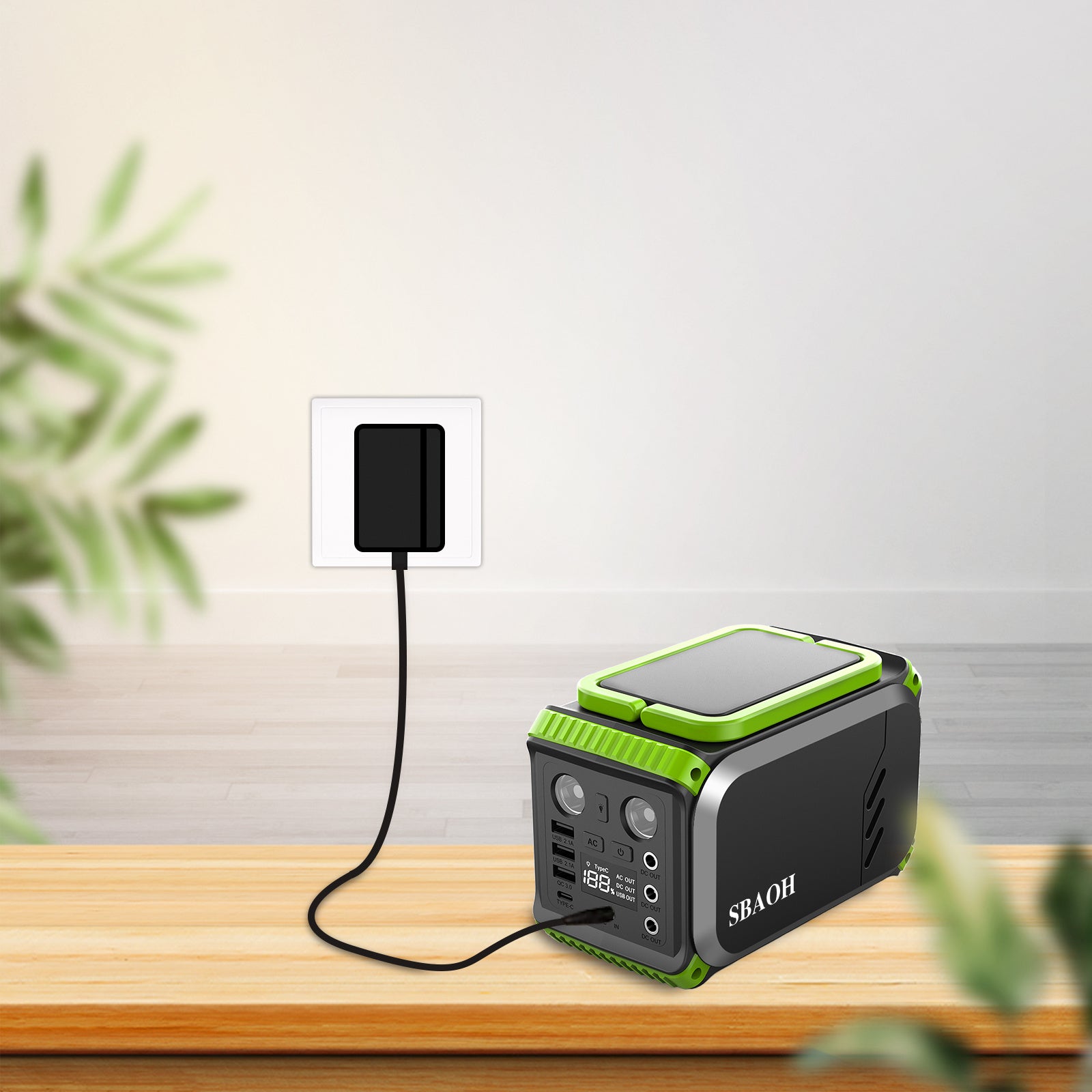 Qunler P201 148Wh 40000mAh Portable Power Station – AC Outlets, USB-C PD, LED Flashlight, Solar Rechargeable, for Camping, Travel & Emergencies