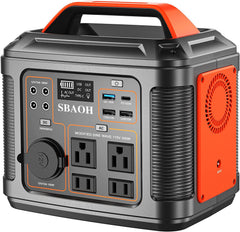 SBAOH P302 80000mAh 296Wh Portable Power Station – 4 AC Outlets, PD 100W, LED Light, Multi-Device Charging for Camping, Emergencies & Travel