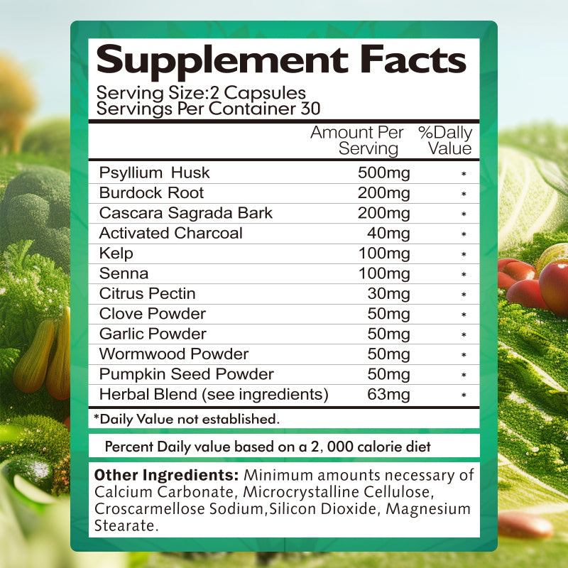 BSYS 7 Day Colon Cleanse & Detox Formula – 60 Capsules for Gentle Digestive Support