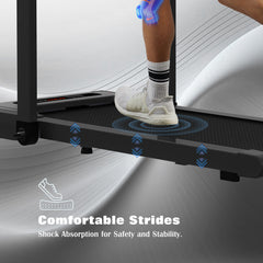 Treadmill Q20-4 – 2-in-1 Foldable Walking & Running Treadmill, 2.5HP Quiet Motor, 300LBS Capacity, LED Display & Remote Control