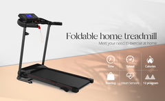 Compact Folding Treadmill with 3 Inclines | 12 Programs, Bluetooth, 2.5HP Motor
