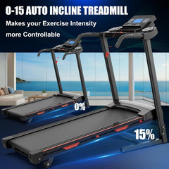 Heavy-Duty Foldable Treadmill 400 LBS | 3.25HP Motor, Auto Incline, Bluetooth & LED Console – Home Gym Ready