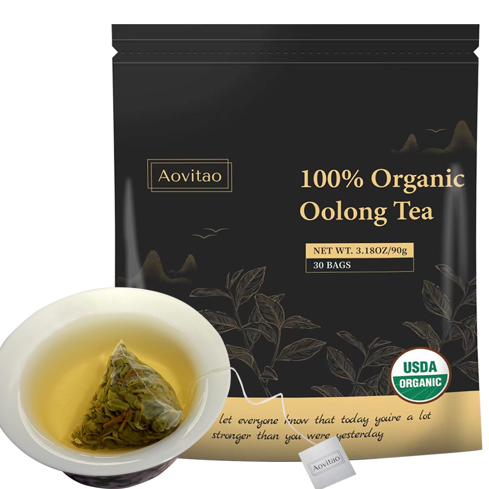 Detox Cleanse Tea – Natural Oolong Leaf Herbal Tea Bags for Lung & Gut Health, Immune Boost, Caffeine-Free, Non-GMO, Organic (30 Tea Bags)