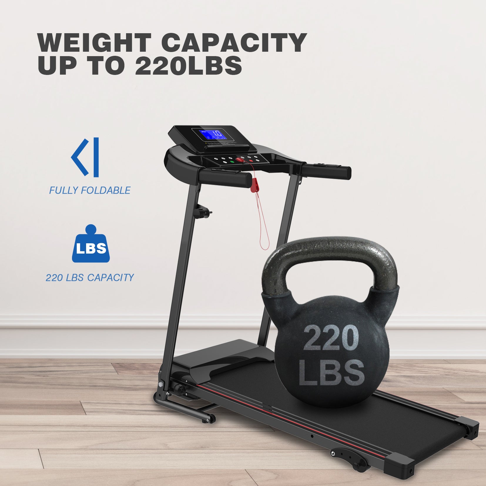 Compact Folding Treadmill with 3 Inclines | 12 Programs, Bluetooth, 2.5HP Motor