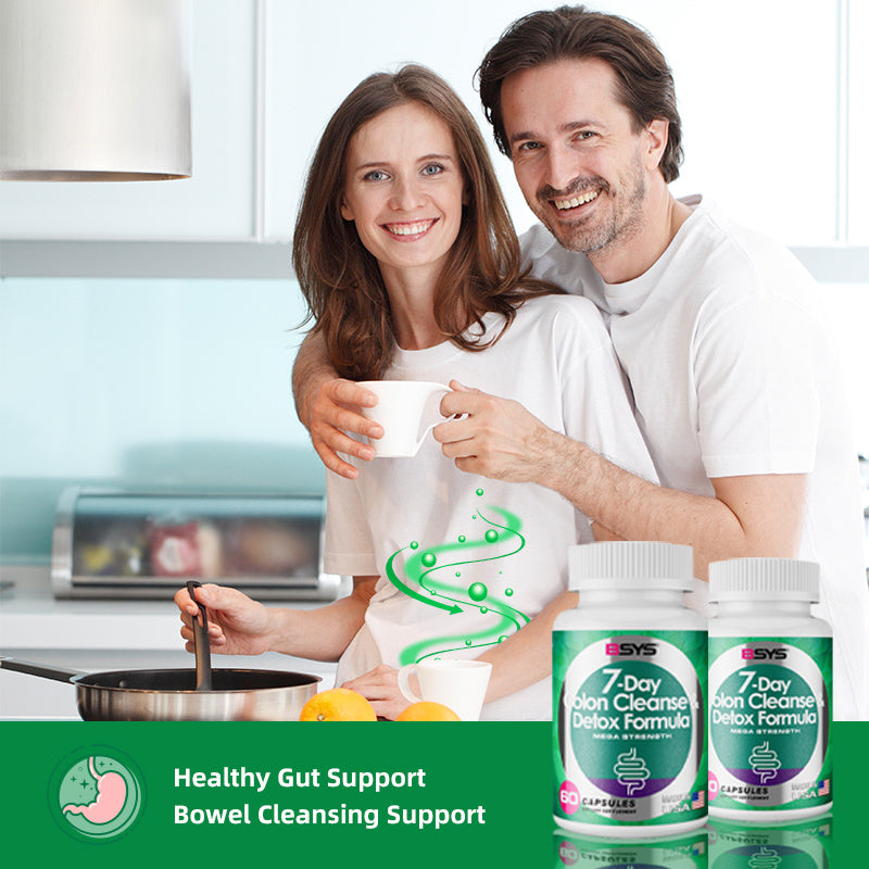 BSYS 7 Day Colon Cleanse & Detox Formula – 60 Capsules for Gentle Digestive Support