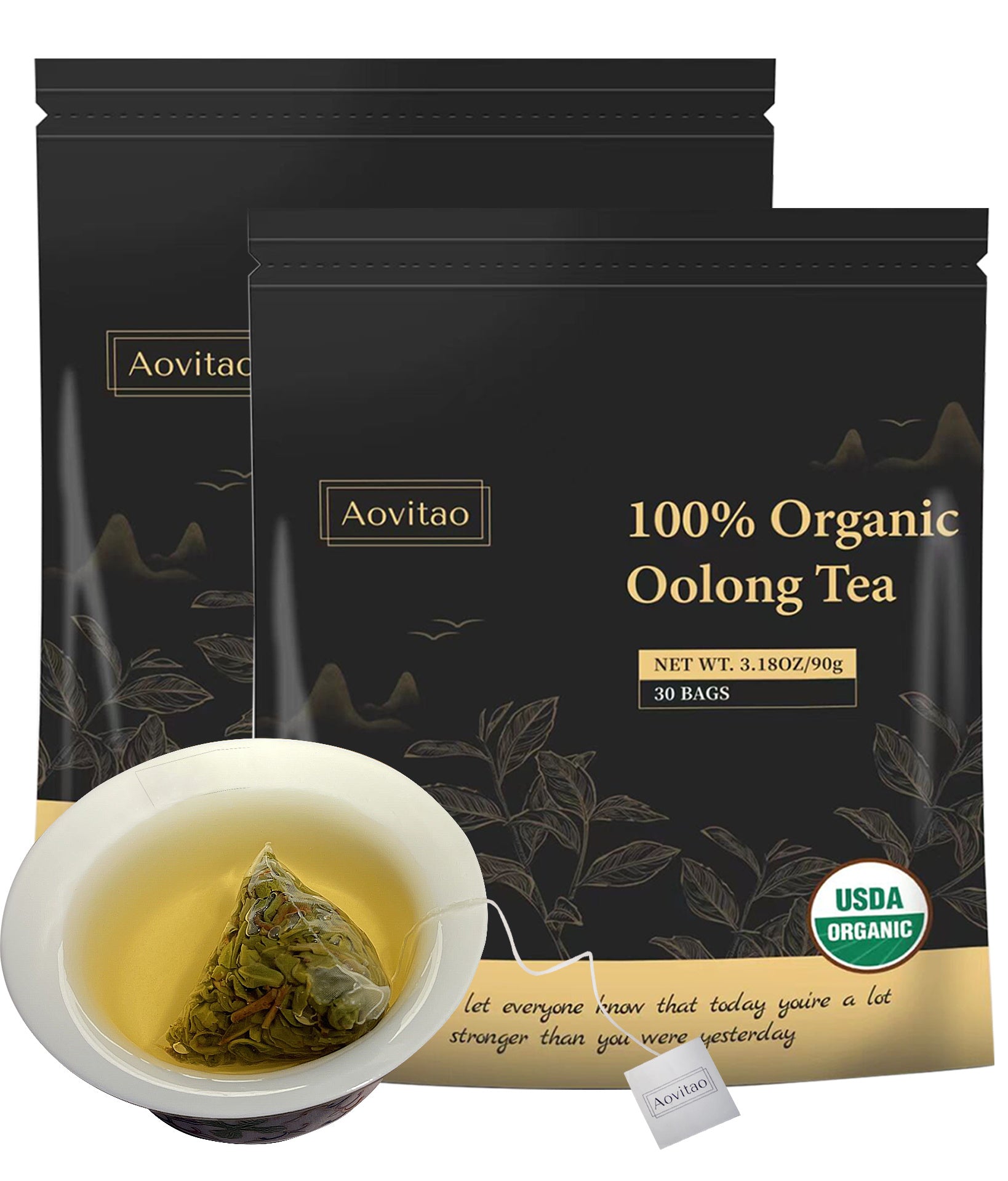 Detox Cleanse Tea – Natural Oolong Leaf Herbal Tea Bags for Lung & Gut Health, Immune Boost, Caffeine-Free, Non-GMO, Organic (30 Tea Bags)