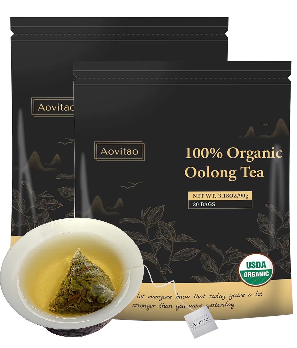 Detox Cleanse Tea – Natural Oolong Leaf Herbal Tea Bags for Lung & Gut Health, Immune Boost, Caffeine-Free, Non-GMO, Organic (30 Tea Bags)