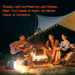 155Wh 42000mAh Portable Power Station – USB-C PD 30W, AC 150W Output, LED Flashlight, Solar Rechargeable for Camping, Travel, and Emergency Use