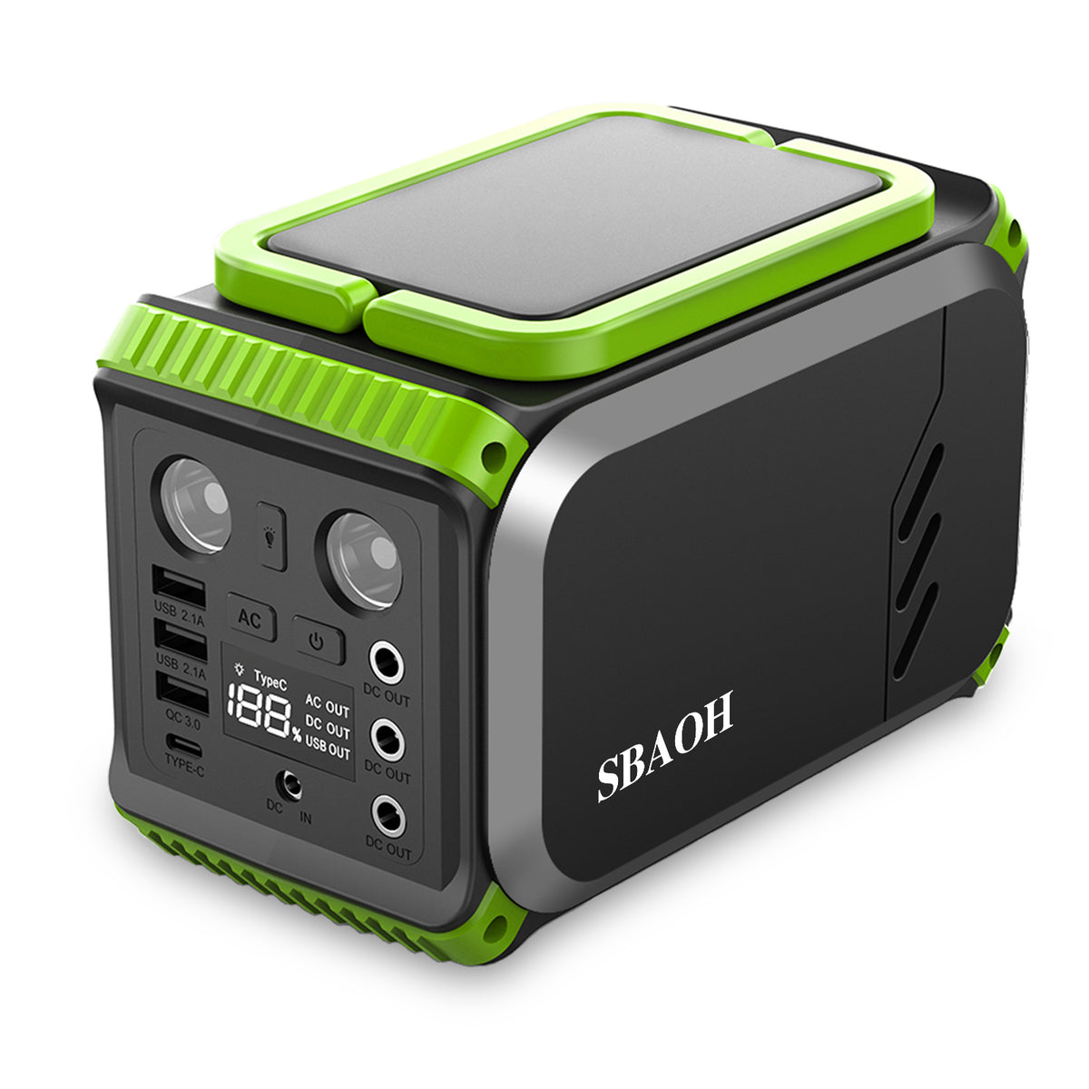 Qunler P201 148Wh 40000mAh Portable Power Station – AC Outlets, USB-C PD, LED Flashlight, Solar Rechargeable, for Camping, Travel & Emergencies