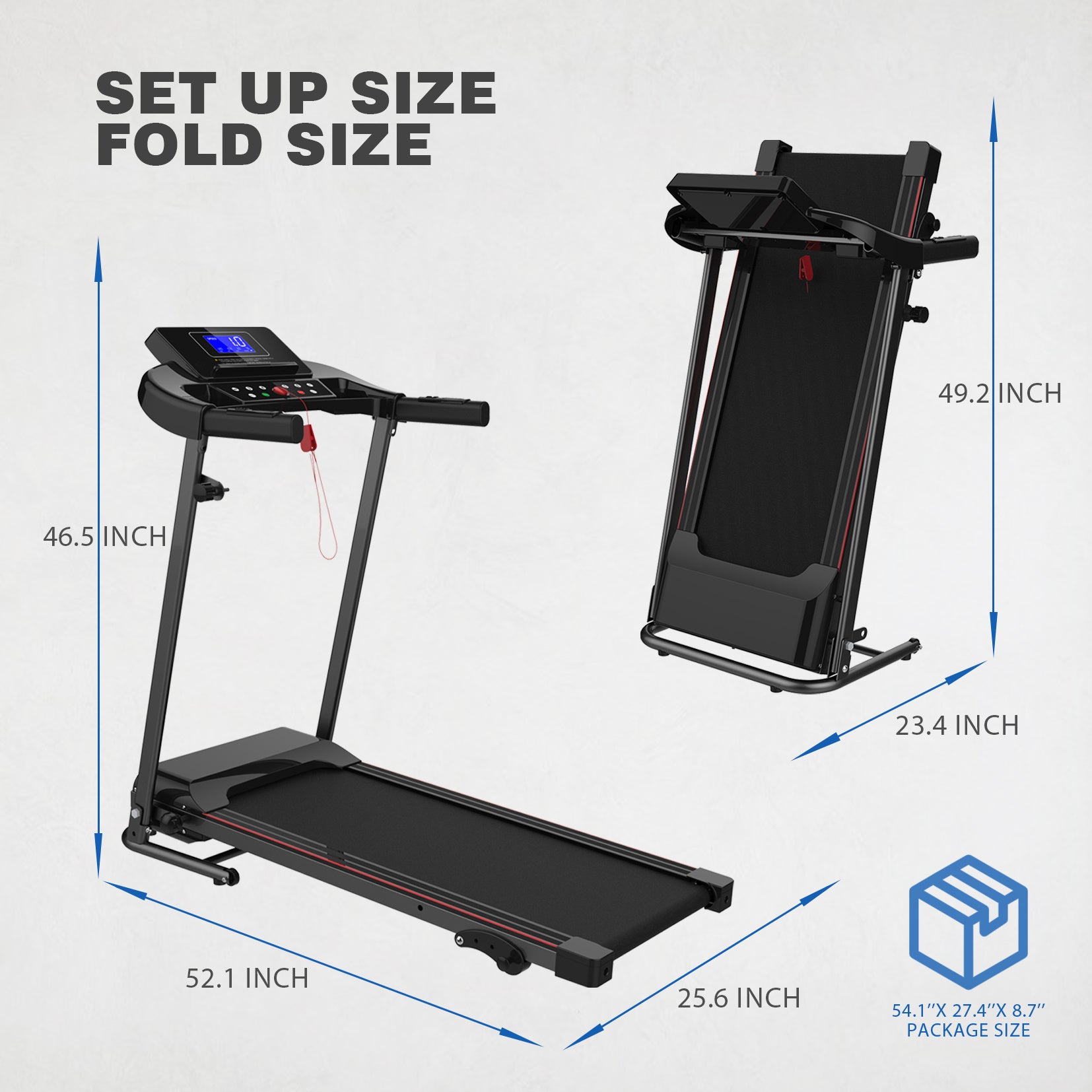 Compact Folding Treadmill with 3 Inclines | 12 Programs, Bluetooth, 2.5HP Motor