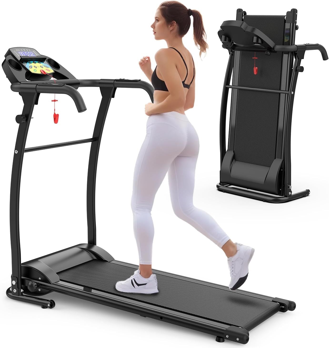 FLIMDER 2-in-1 Foldable Walking Pad with Handlebar – 2.5HP Under-Desk Treadmill for Home & Office