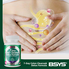 BSYS 7 Day Colon Cleanse & Detox Formula – 60 Capsules for Gentle Digestive Support