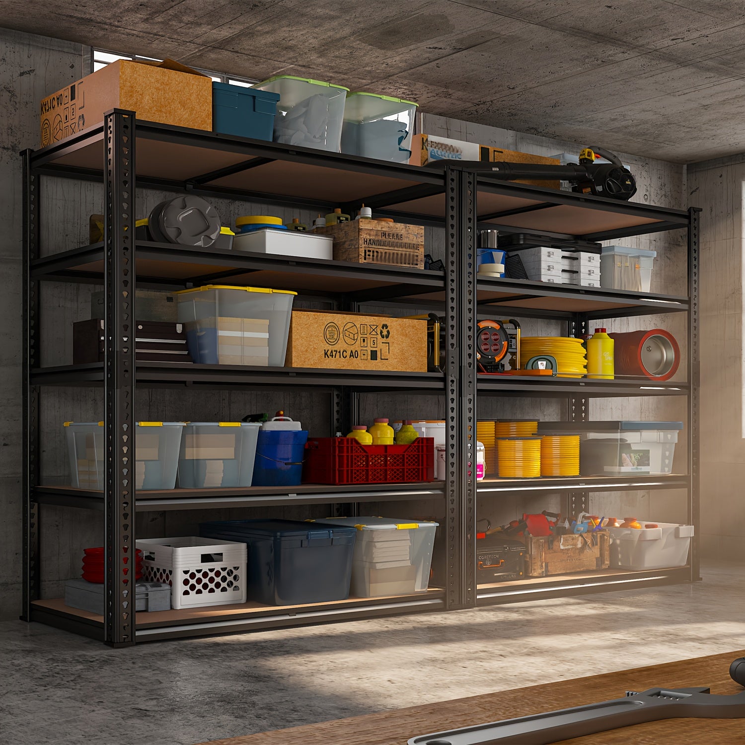 40''W Garage Shelving 2500LBS Storage Shelves Heavy Duty Shelving 72''H 5 Tier Metal Shelves for Garage Shelves Adjustable Shelving Units And Storage for Closet Pantry Shelf, 40"W X 72"H X 20"D