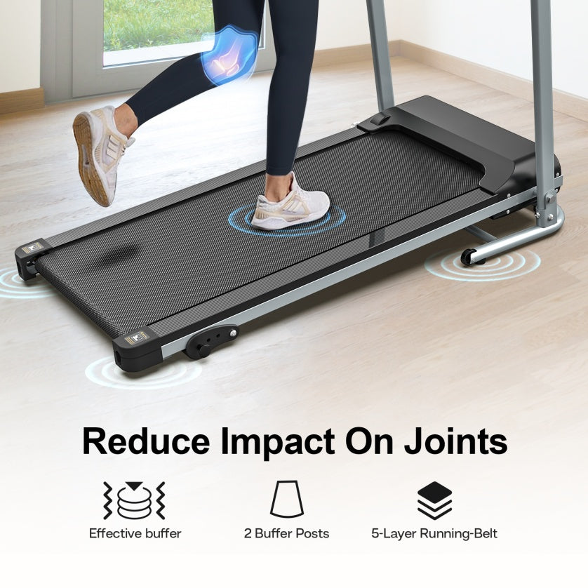 Treadmill JK106 Foldable Home Treadmill with Cup Holder – 2.5HP, Heart Rate Sensor, LED Display, 265LBS Capacity, 12 Programs