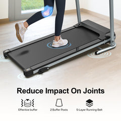 Treadmill JK106 Foldable Home Treadmill with Cup Holder – 2.5HP, Heart Rate Sensor, LED Display, 265LBS Capacity, 12 Programs