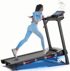 Heavy-Duty Foldable Treadmill 400 LBS | 3.25HP Motor, Auto Incline, Bluetooth & LED Console – Home Gym Ready