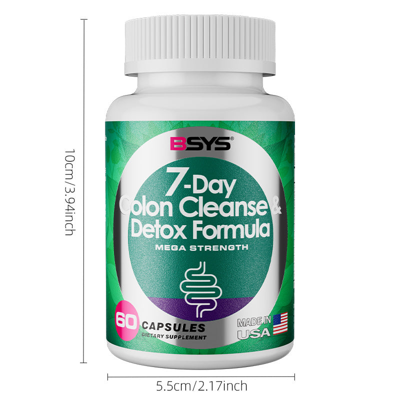 BSYS 7 Day Colon Cleanse & Detox Formula – 60 Capsules for Gentle Digestive Support