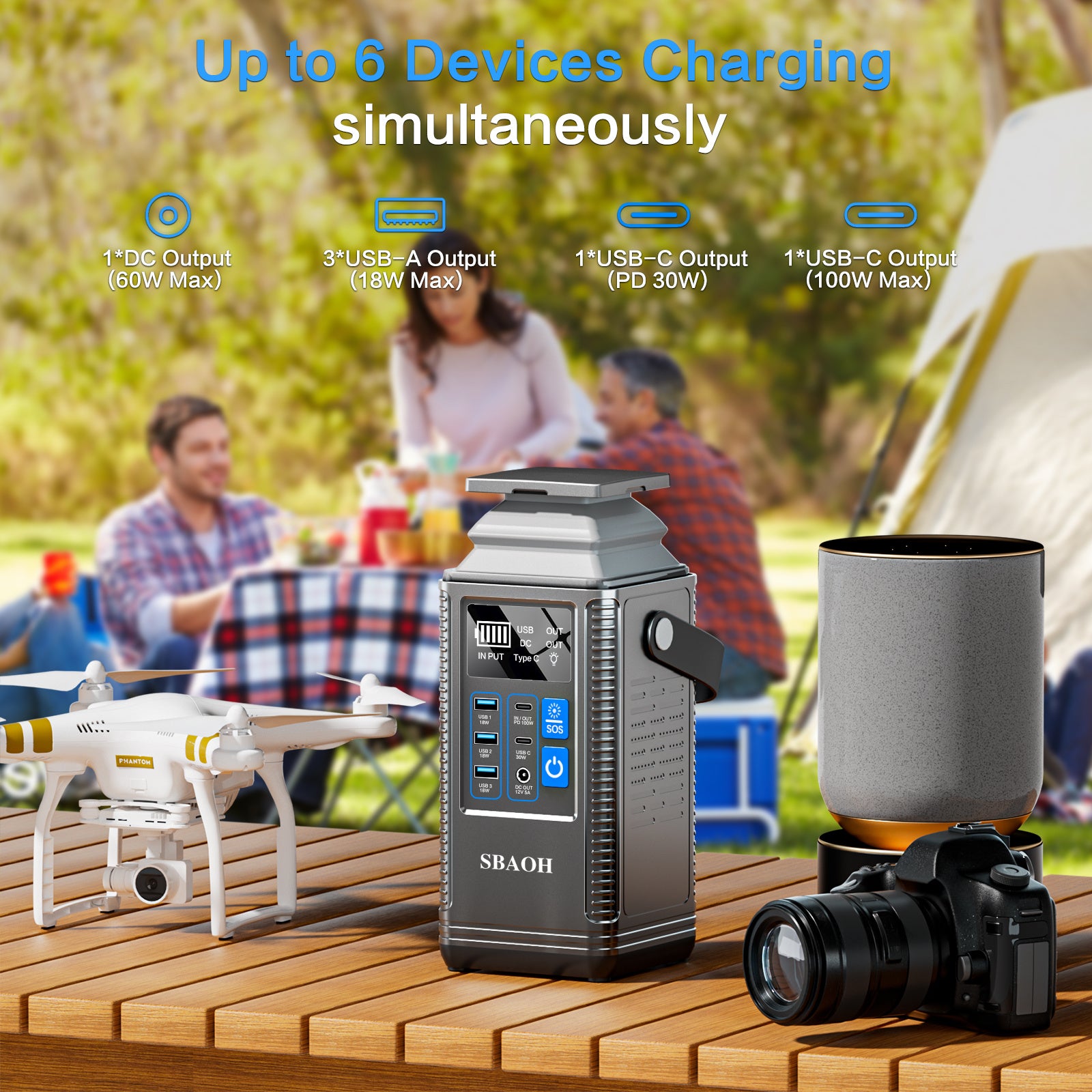 80000mah 296Wh Portable Power Station | PD 100W USB-C Fast Charge | Solar & Backup Ready