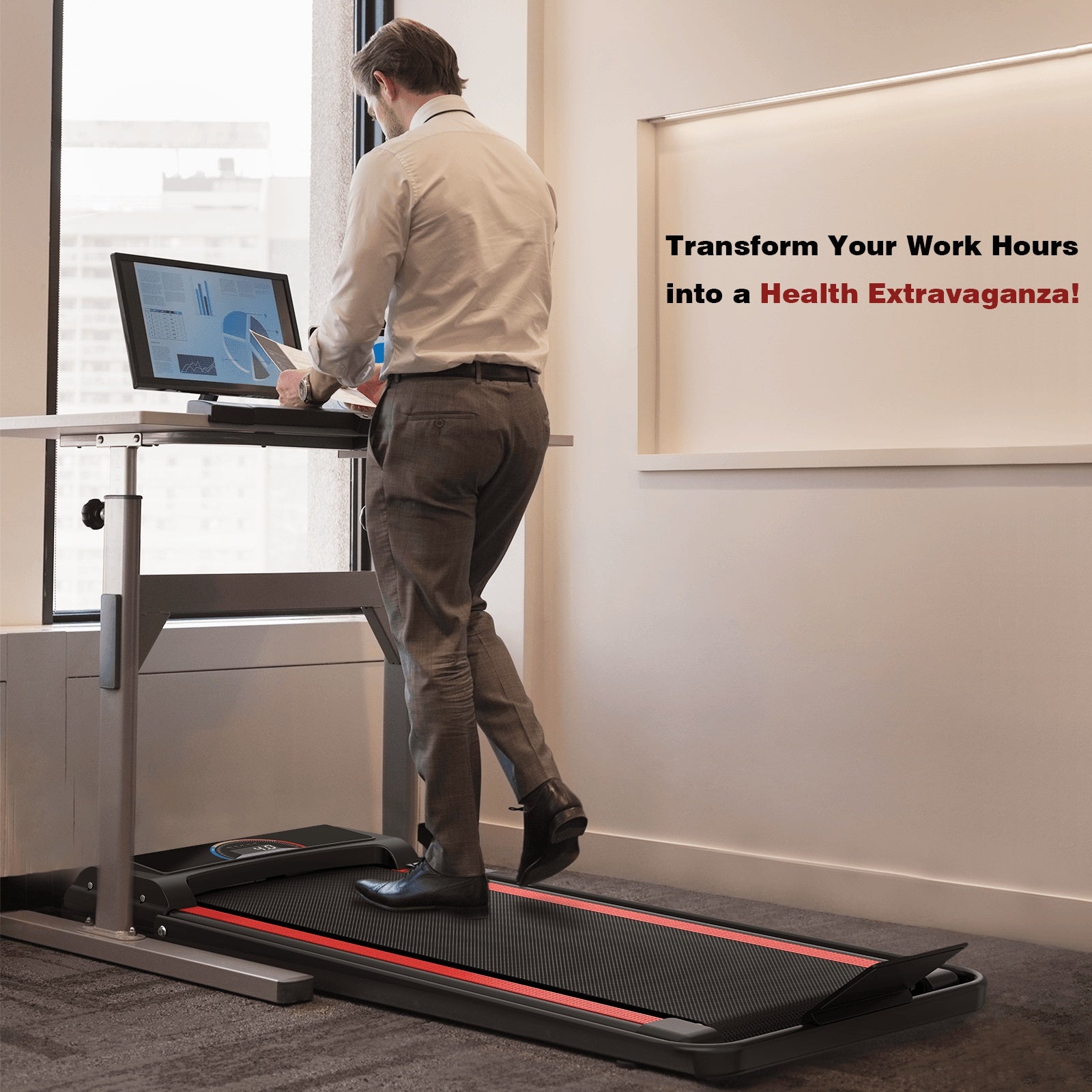 Treadmill Q22-2A 2-in-1 Compact Treadmill with Remote – 2.25HP, 12 Programs, LED Display, 265LBS Capacity, Walking & Running Modes