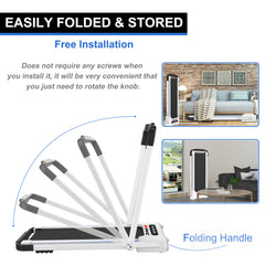Treadmill JK31-8A-WT 2-in-1 Foldable Walking Pad Treadmill – 3.5HP, LED Display, 300LBS Capacity, Under Desk Quiet Running Machine with Remote Control