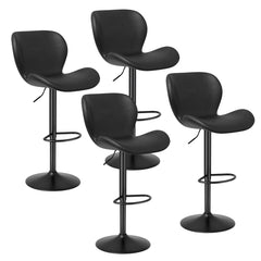 Set of 2 – Modern Adjustable Swivel PU Leather Bar Stools with Footrest