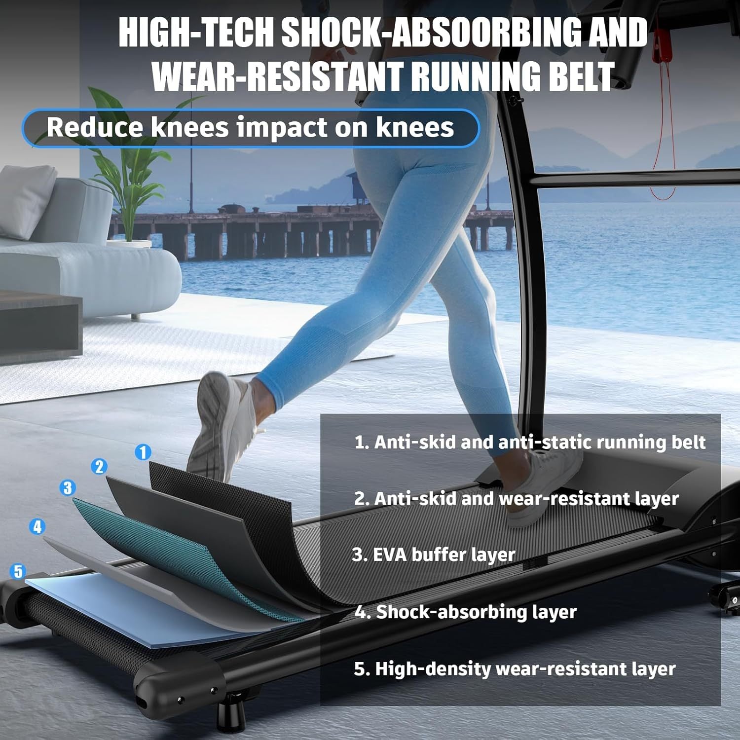 FLIMDER 2-in-1 Foldable Walking Pad with Handlebar – 2.5HP Under-Desk Treadmill for Home & Office