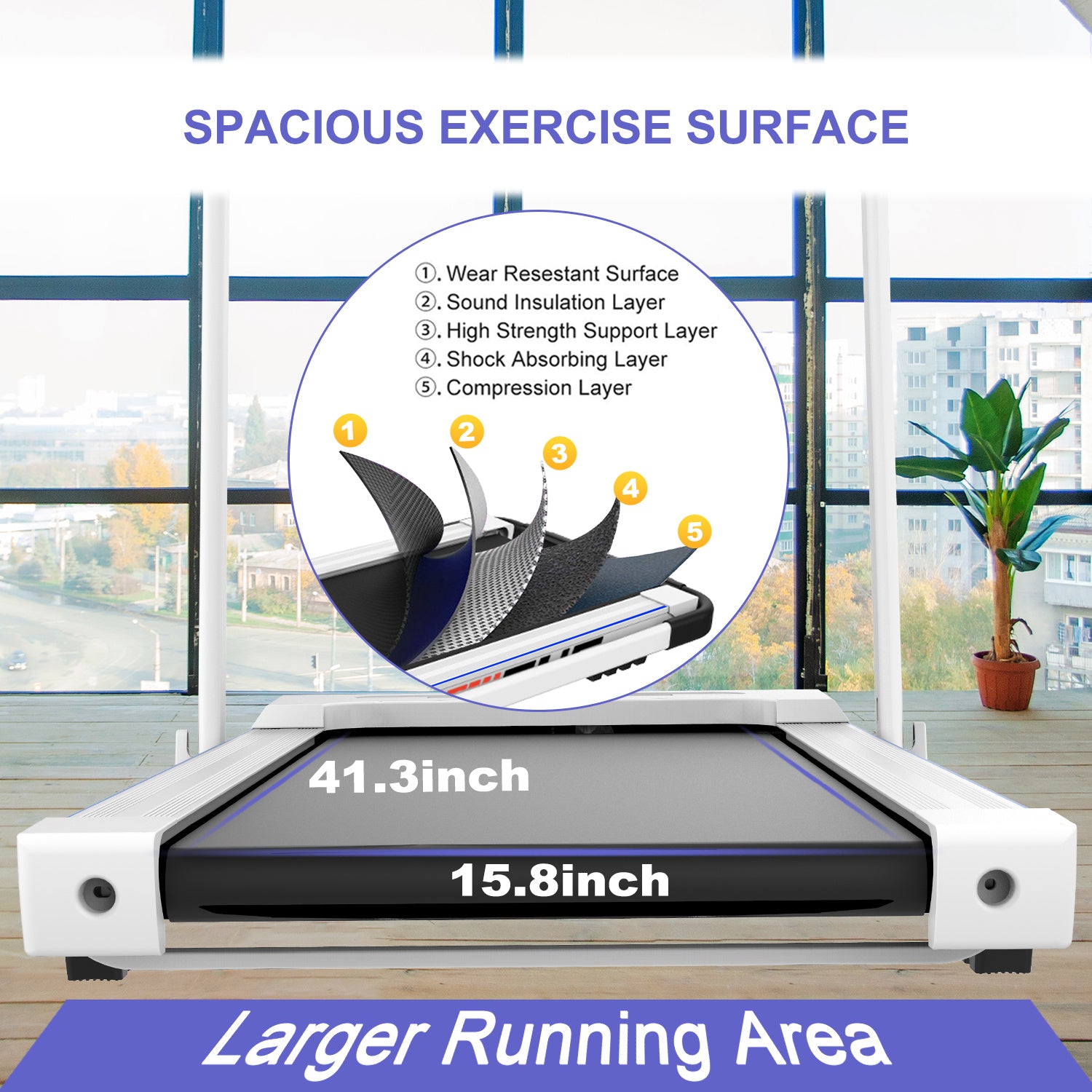 Treadmill JK31-8A-WT 2-in-1 Foldable Walking Pad Treadmill – 3.5HP, LED Display, 300LBS Capacity, Under Desk Quiet Running Machine with Remote Control