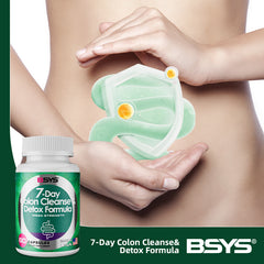 BSYS 7 Day Colon Cleanse & Detox Formula – 60 Capsules for Gentle Digestive Support