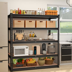 40''W Garage Shelving 2500LBS Storage Shelves Heavy Duty Shelving 72''H 5 Tier Metal Shelves for Garage Shelves Adjustable Shelving Units And Storage for Closet Pantry Shelf, 40"W X 72"H X 20"D