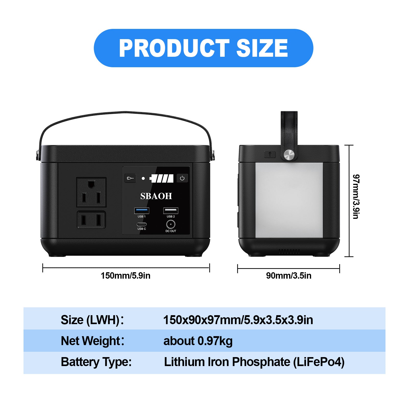 SBAOH P86 Portable Power Station – Lightweight 88.8Wh Power Bank with USB-C Fast Charging, LED Light, and Multi-Device Support